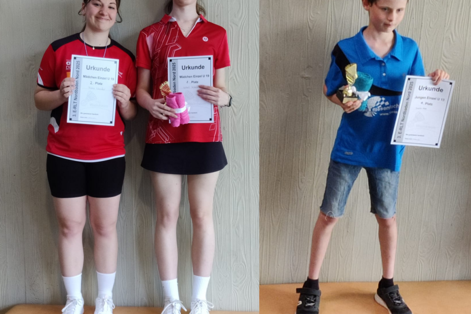 Isabell, Fiona und Gabriel auf dem Siegertreppchen